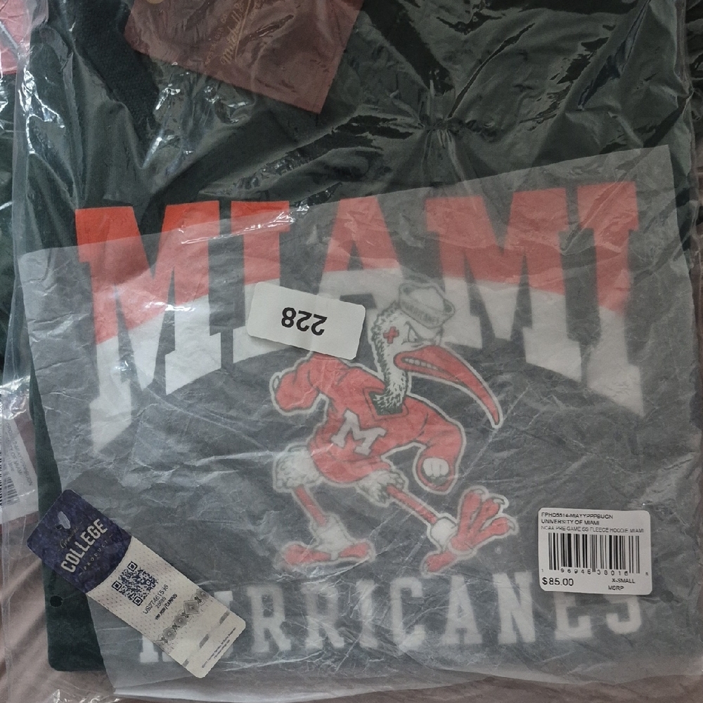 Mitchell & Ness Miami Hurricanes Dark Green Graphic Bomber